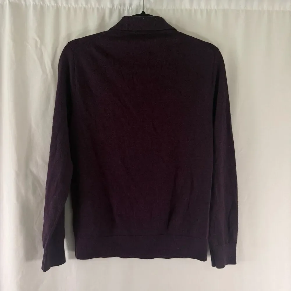 J. Crew Wool Blend Sweater Men's medium Burgundy Collared Long Sleeve Knit